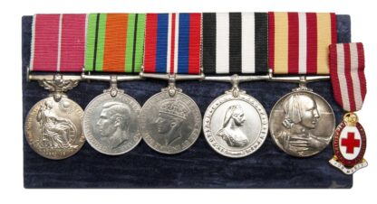 A British Empire Medal World War Two, St John, Voluntary Medical Services, British Red Cross Medal for Merit Double Long Service group of 6 to Sergeant Thomas Joseph Long