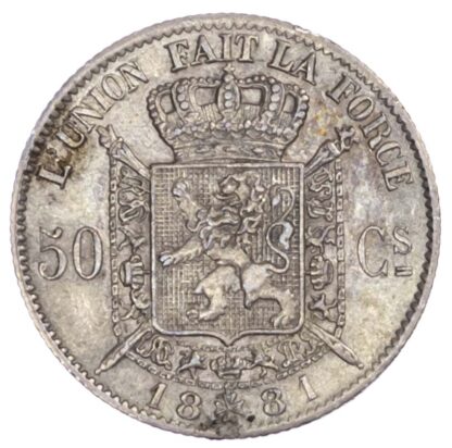 Belgium, Leopold II (1865-1910), silver 50 Centimes, 1881