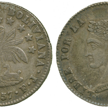 Bolivia, Republic, silver 4 Soles, 1857