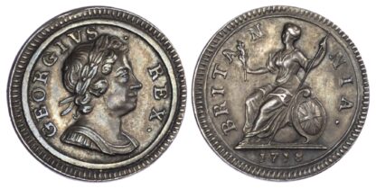1718 George I Pattern Silver Farthing
