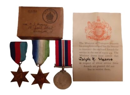 A Battle of The Atlantic casualty group of three to Donkeyman Ralph F. Hyams