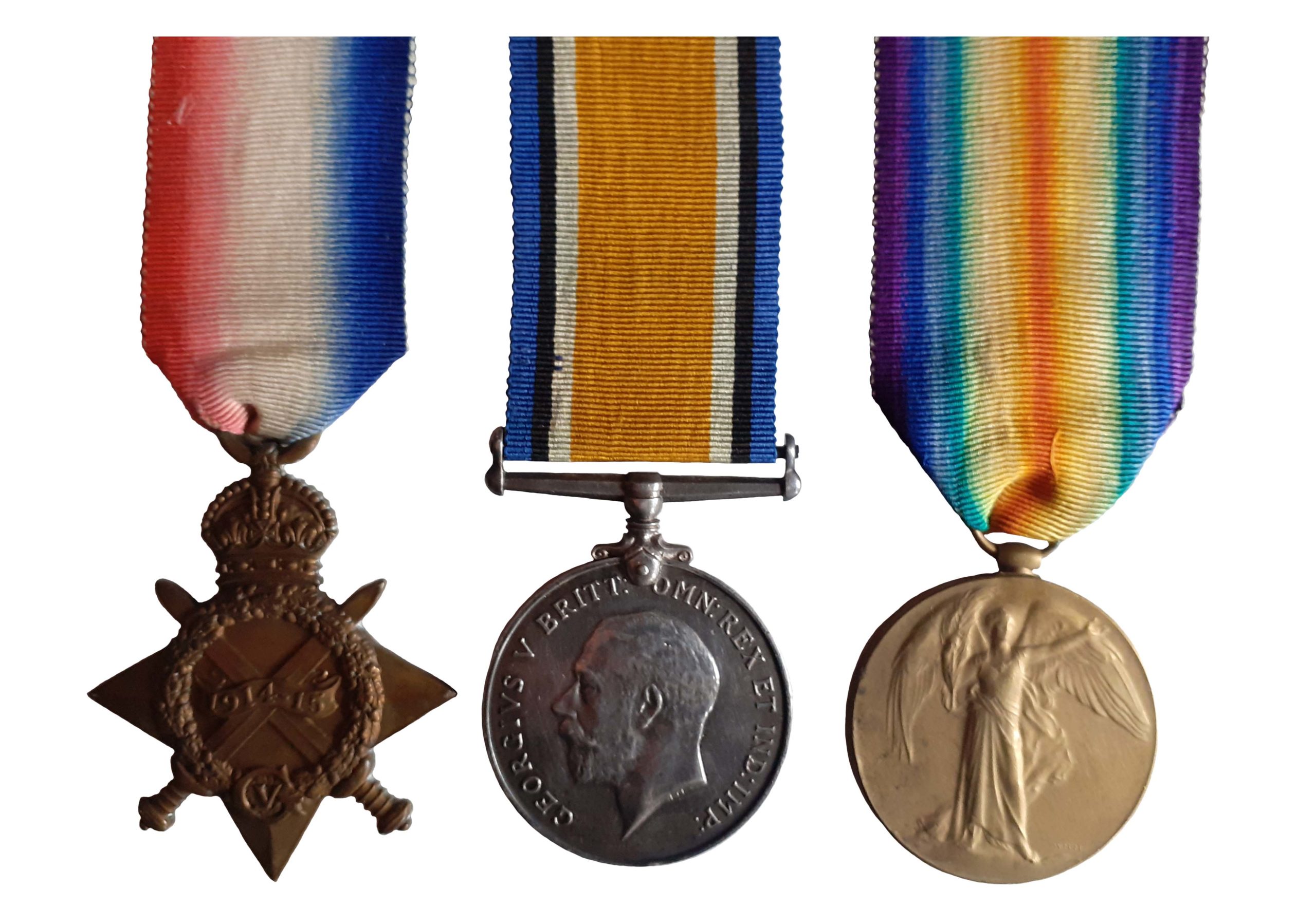 1914-15 Trio awarded to Private Harry W.B. Cox, Royal Army Medical Corps