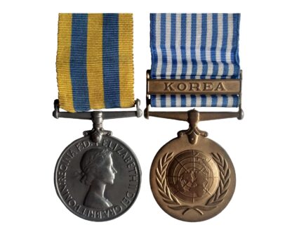 Korea Medal pair awarded to Fusilier A. T. Hurley, Royal Northumberland Fusiliers 