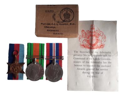 A World War Two Royal Navy, Royal Naval Volunteer Reserve, Royal Naval Air Service, Royal Australian Navy Officers group of three to Lieutenant Commander Ronald Edgar George Manners Clarke