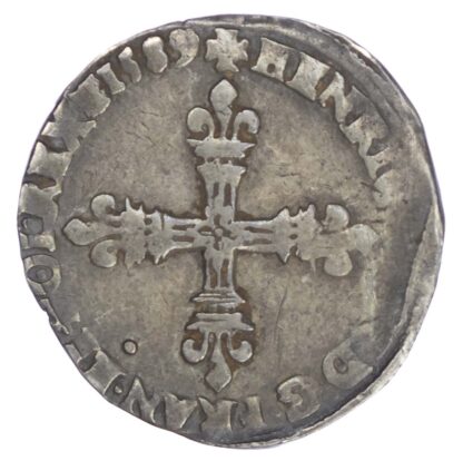 France, Henri III (1574-1589 AD), silver 1/8 Ecu, 1589, Paris