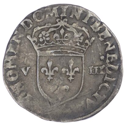 France, Henri III (1574-1589 AD), silver 1/8 Ecu, 1589, Paris