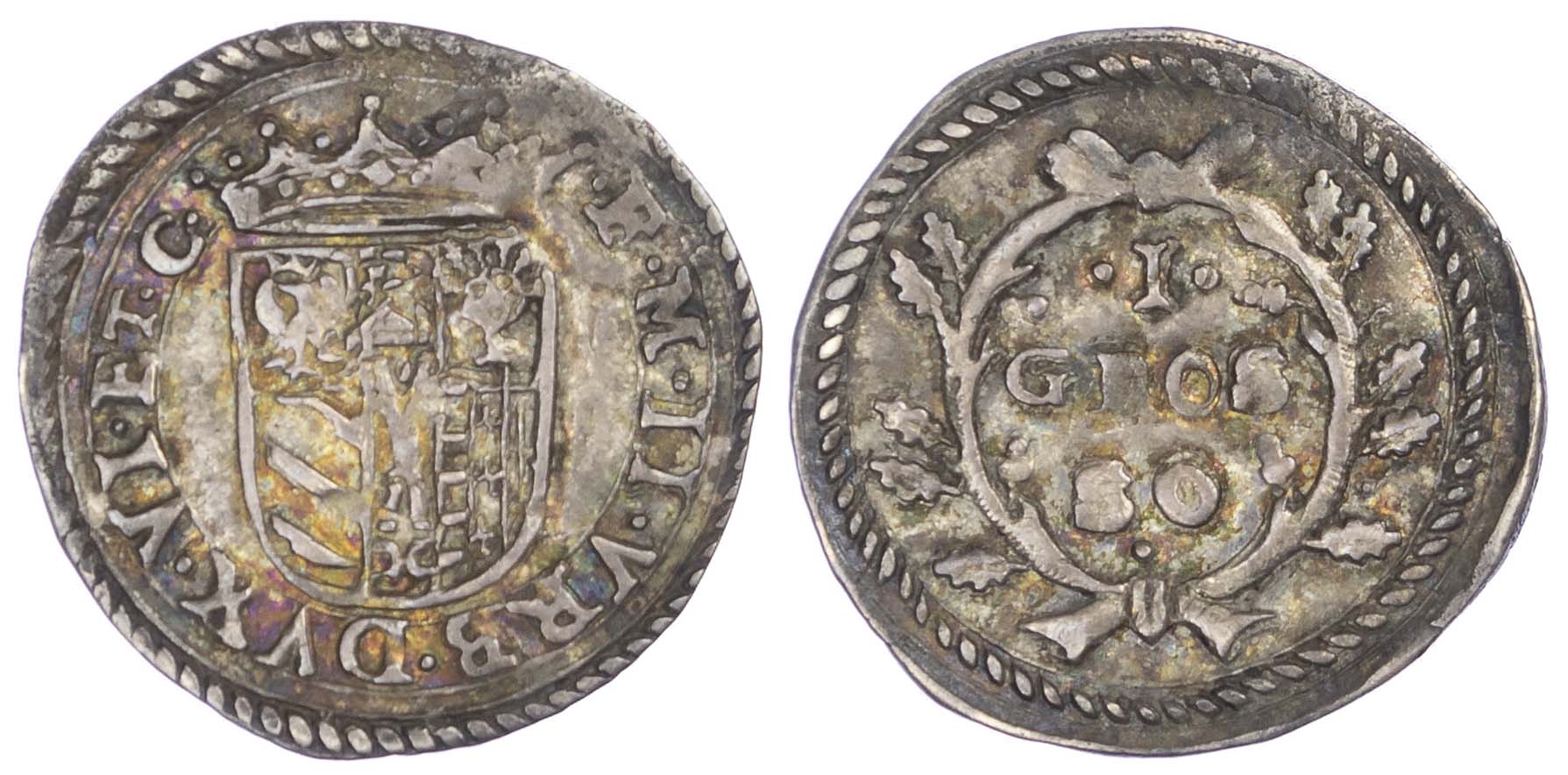 Italy, Urbino, Francesco Maria II Della Rovere (1574-1624 AD), silver Grosso