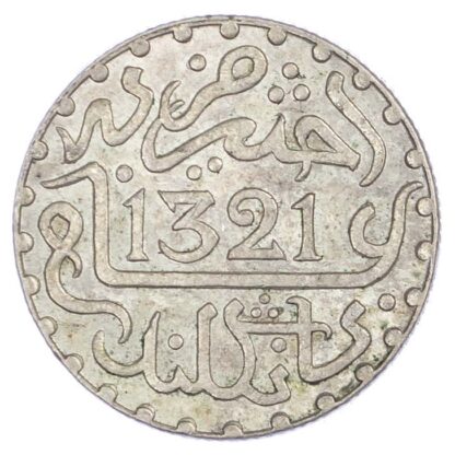 Morocco, Abdul Aziz I (AH 1311-1326/ AD 1894-1908), Silver 1 Dirham, AH1321 London