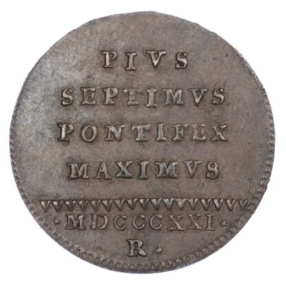 Italy, Papal States, Pius VII (1800-23), copper Quattrino, 1821-R