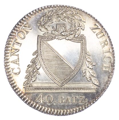 Switzerland, Canton of Zürich, silver 40 Batzen, 1813-B