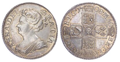 Anne (1702-14), Shilling, 1708, third draped bust