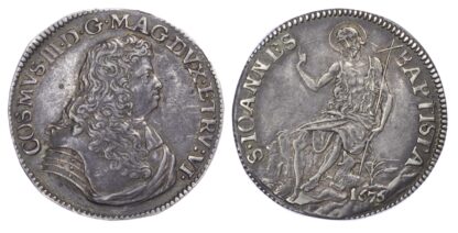 Italy, Cosimo III de Medici (1670-1723), silver Testone, 1676