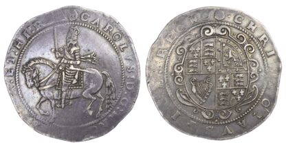 Charles I (1625-49), Crown. Truro mint. Rose i.m. 1642-1643