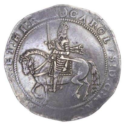 Charles I (1625-49), Crown. Truro mint. Rose i.m. 1642-1643
