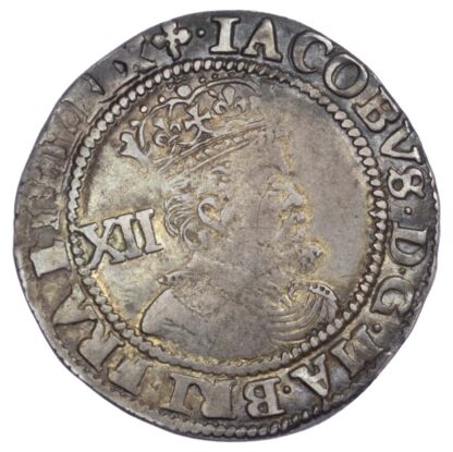 James I (1603-25), Shilling, third coinage, mintmark trefoil