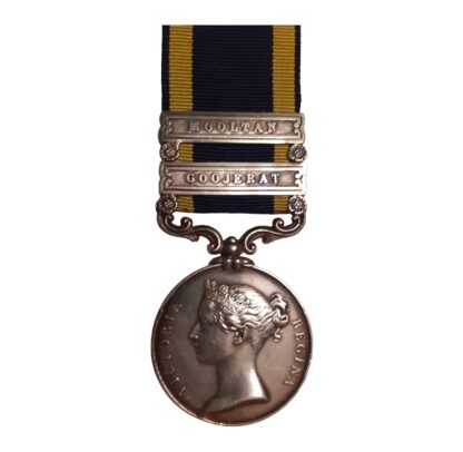 Punjab Medal, 1848-49, two clasps, Mooltan, Goojerat, to Jabez Mumford