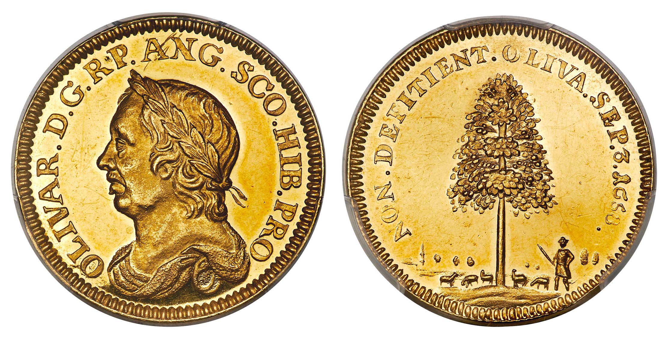 Oliver Cromwell (1653-58), Death, 1658, gold medal Oliver Cromwell (1653-58), Death, 1658, gold medal