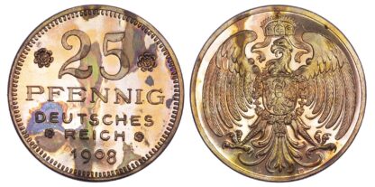 Germany, Wilhelm II (1888-1918), copper Pattern 25 Pfennig, 1908