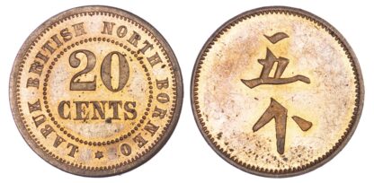 Malaysia, British North Borneo, Labuk, copper Proof 20 Cents