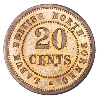 Malaysia, British North Borneo, Labuk, copper Proof 20 Cents