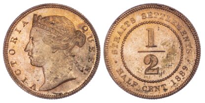 Straits Settlements, Victoria (1837-1901), copper Half Cent, 1889