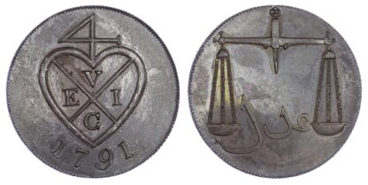 India, EIC, Bombay Presidency, copper Proof 1 ½ Pice, 1791