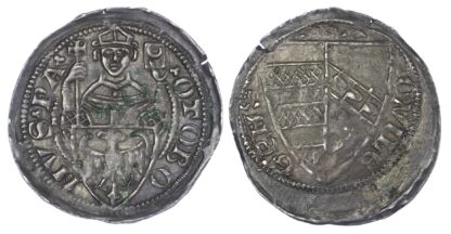 Italy, Aquileia, Ottobono dei Robari / de Razzi (1302-15 AD), silver Denaro scodellato