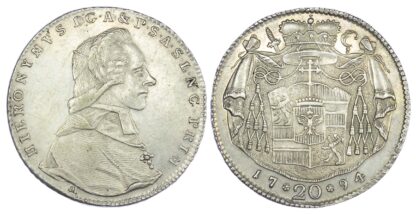 Austria, Salzburg (Bishopric), Hieronymus von Colloredo (1772-1803 AD), silver 20 Kreuzer, 1794