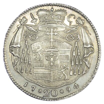 Austria, Salzburg (Bishopric), Hieronymus von Colloredo (1772-1803 AD), silver 20 Kreuzer, 1794