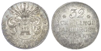 Germany, Hamburg, silver 32 Schilling, 1809