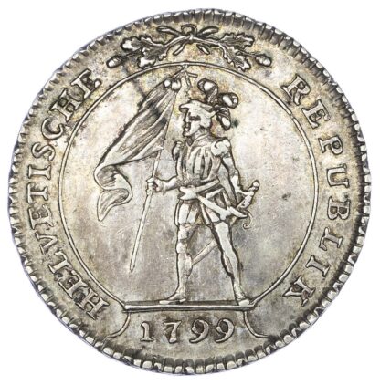Switzerland, Helvetian Republic (1798-1803 AD), silver 10 Batzen, 1799