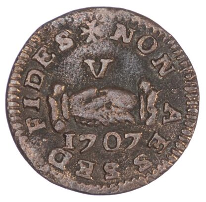 Malta, Order of St. John, Ramon Perellos y Roccaful (1697-1720 AD), copper 5 Grani (Cinquina), 1707