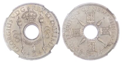New Guinea, George V (1910-1936), copper-nickel Halfpenny, 1929 - rare