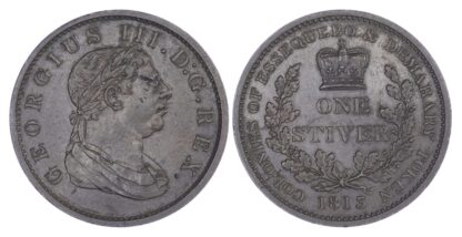 British Guiana, Essequibo and Demerara, George III (1760-1820), copper Stiver, 1813