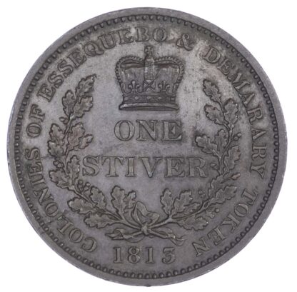 British Guiana, Essequibo and Demerara, George III (1760-1820), copper Stiver, 1813