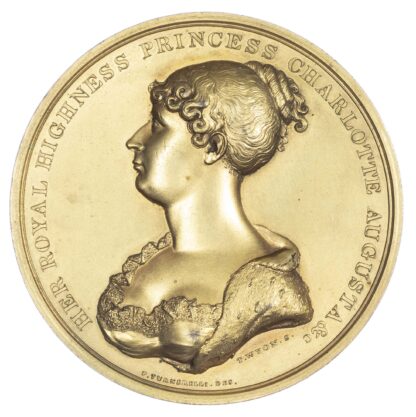 Princess Charlotte of Wales, Death, 1817, AE gilt medal