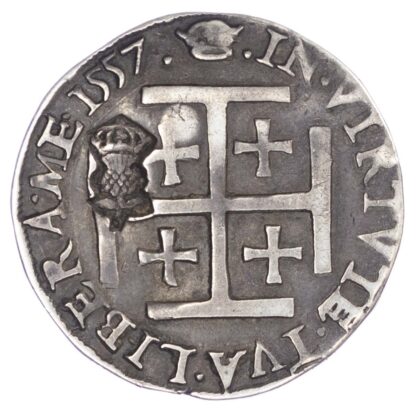 Mary (1542-1567), Testoon, countermarked, 1st period, type IIIa, 1557