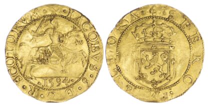 James VI (1567-1625), gold Rider of 100 Shillings, 1594