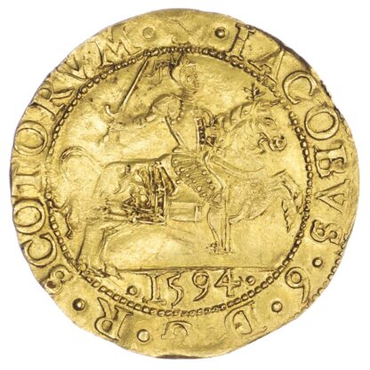 James VI (1567-1625), gold Rider of 100 Shillings, 1594