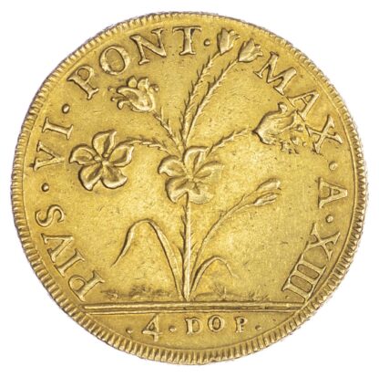 Italy, Papal States, Pio VI (1775–1799 AD), gold 4 Doppie, 1787