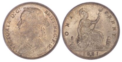 Victoria (1837-1901), 1881,Heaton mint Penny