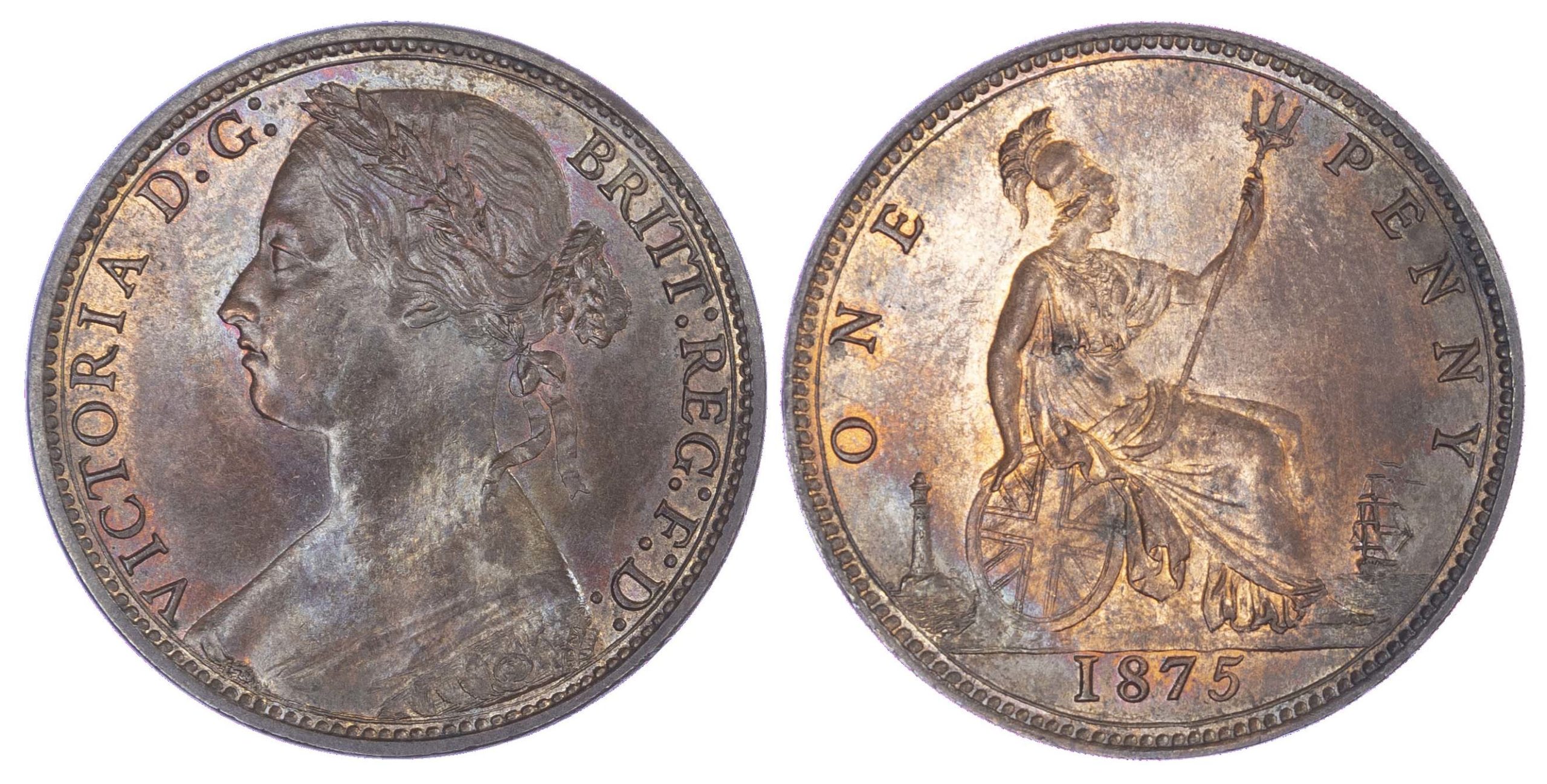 Victoria (1837-1901), Bronze Penny, 1875