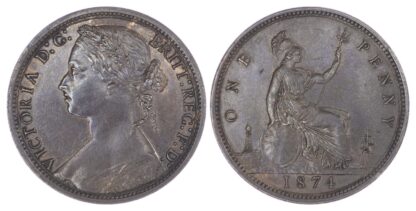 Victoria (1837-1901), Bronze Penny, 1874, Dies 7 & G