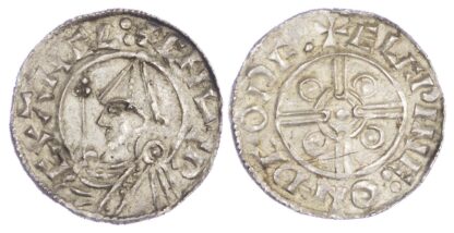 Canute (1016-35), Penny, Helmet type, Thetford mint, moneyer Aelfwine