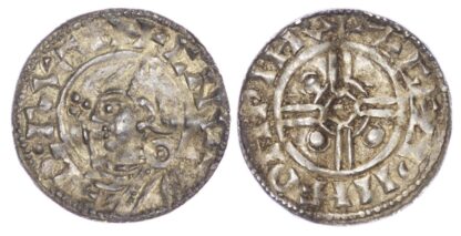 Canute (1016-35), Penny, Helmet type, Worcester mint, moneyer Aegelwine,