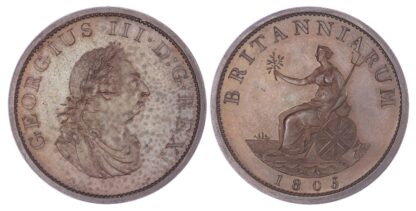George III (1760-1820), Pattern Halfpenny in bronzed copper, Restrike by W. J Taylor, dated 1805