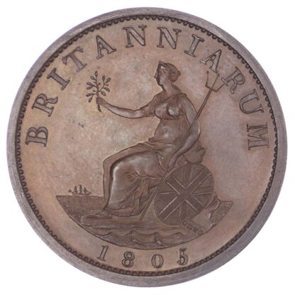 George III (1760-1820), Pattern Halfpenny in bronzed copper, Restrike by W. J Taylor, dated 1805