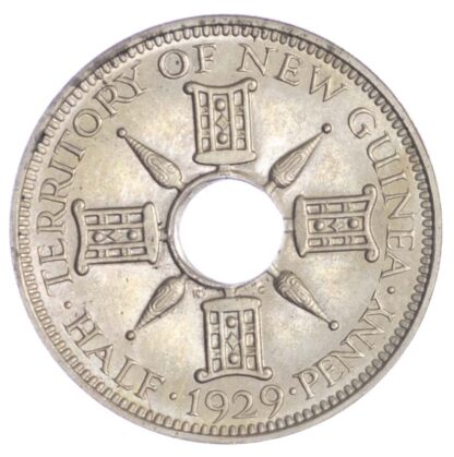 New Guinea, George V (1910-1936), copper-nickel Halfpenny, 1929