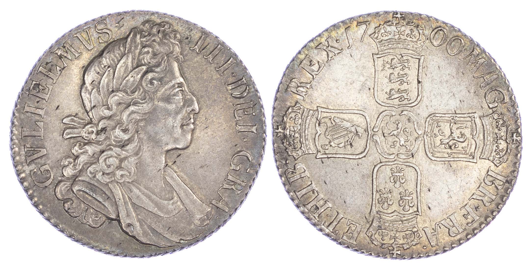 William III (1694-1702), Shilling, 1700, taller 0s in date line, fifth bust