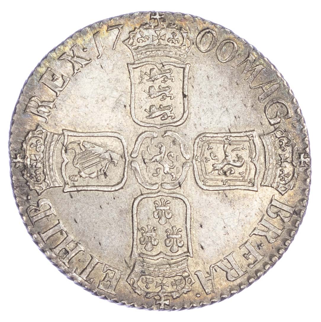 William III (1694-1702), Shilling, 1700, taller 0s in date line, fifth bust